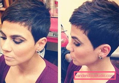 Haircut Pixie for short hair 2018 - 2019 - photos from all sides
