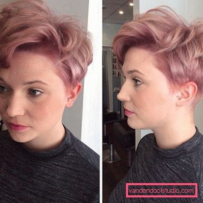 Haircut Pixie for short hair 2018 - 2019 - photos from all sides