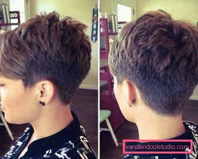 Haircut Pixie for short hair 2018 - 2019 - photos from all sides