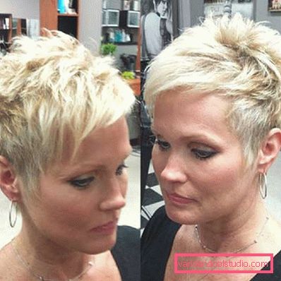 Haircut Pixie for short hair 2018 - 2019 - photos from all sides