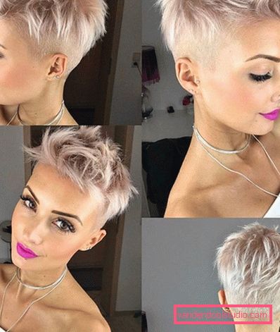 Haircut Pixie for short hair 2018 - 2019 - photos from all sides