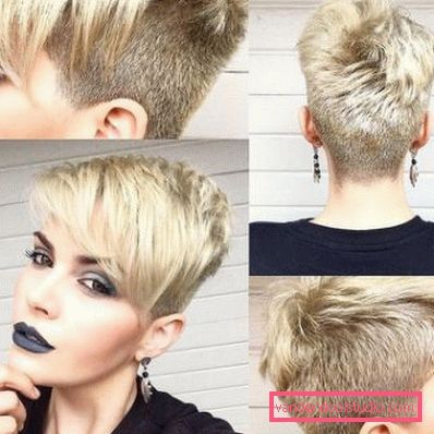 Haircut Pixie for short hair 2018 - 2019 - photos from all sides
