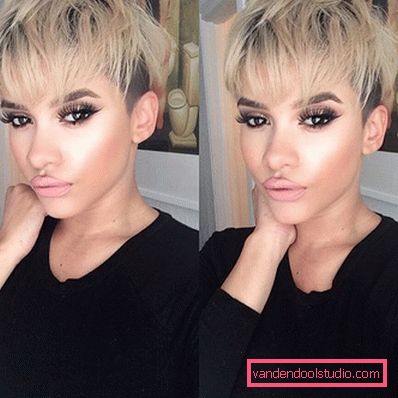 Haircut Pixie for short hair 2018 - 2019 - photos from all sides