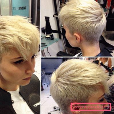 Haircut Pixie for short hair 2018 - 2019 - photos from all sides