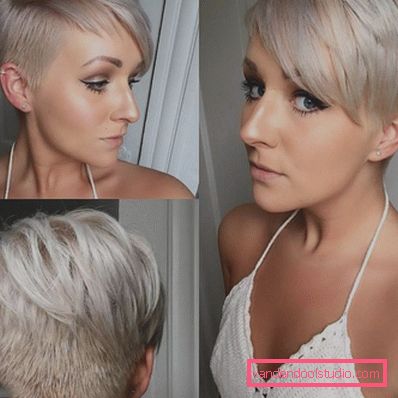 Haircut Pixie for short hair 2018 - 2019 - photos from all sides