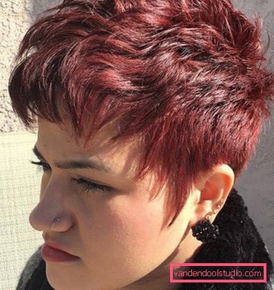 Haircut Pixie for short hair 2018 - 2019 - photos from all sides