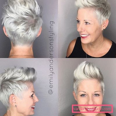 Haircut Pixie for short hair 2018 - 2019 - photos from all sides