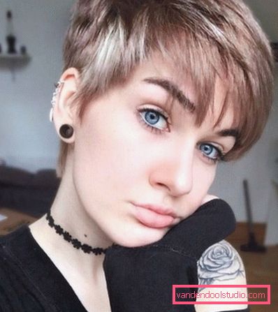 Haircut Pixie for short hair 2018 - 2019 - photos from all sides