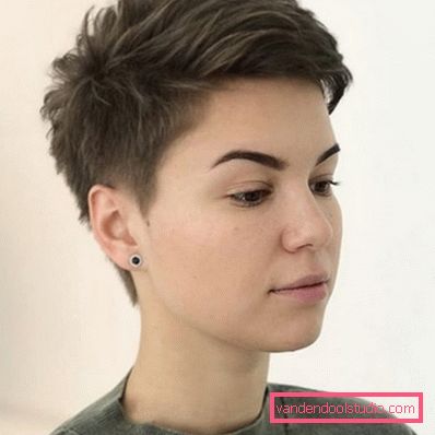 Haircut Pixie for short hair 2018 - 2019 - photos from all sides