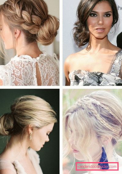 Wedding hairstyle high and low bun with a veil and without it