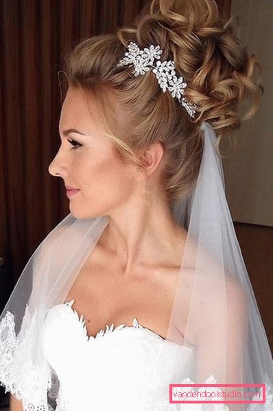 Wedding hairstyles with a veil on average