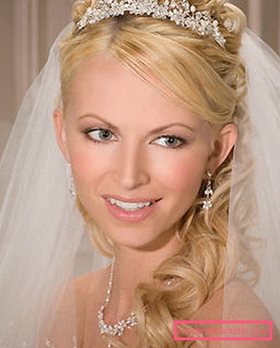 Wedding hairstyles with a veil on average