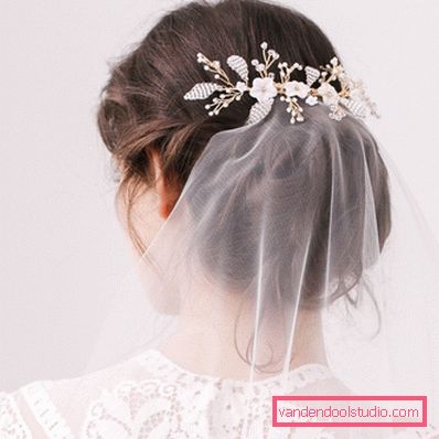 Wedding hairstyles with a veil on medium