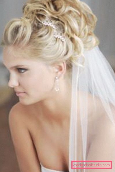 Wedding hairstyles with a veil on average