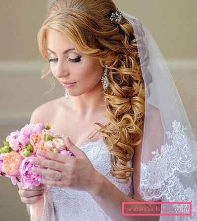 Wedding hairstyles with a veil on average