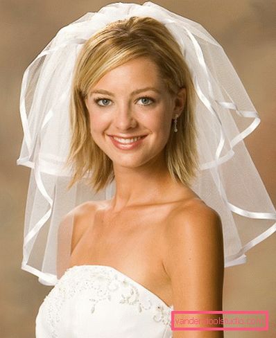 Wedding hairstyles with a veil on medium