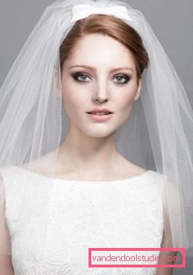 Wedding hairstyles with a veil on medium