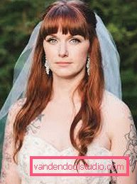 Wedding hairstyles with a veil on medium