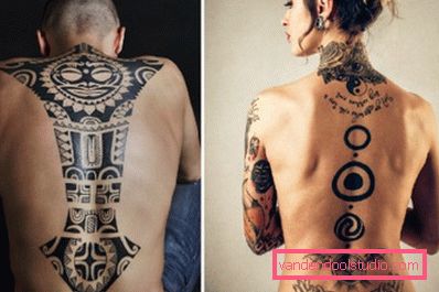 patterns on the male and female backs patterns on the male and female backs