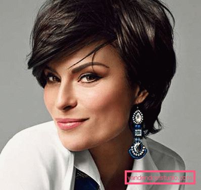 Types of haircuts Cascade on short hair with bangs and without it