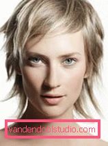 Types of haircuts Cascade on short hair with bangs and without it