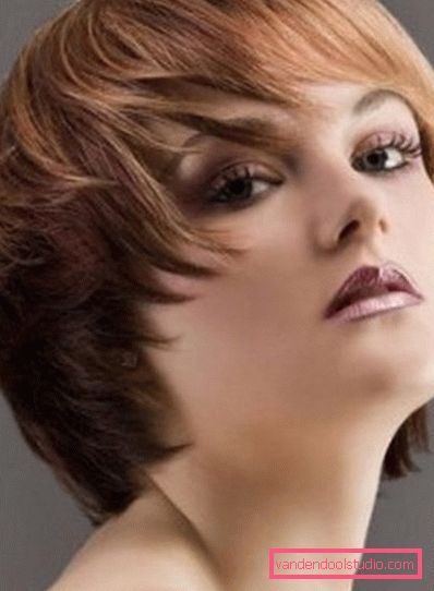 Types of haircuts Cascade on short hair with bangs and without it