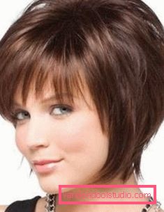 Types of haircuts Cascade on short hair with bangs and without it