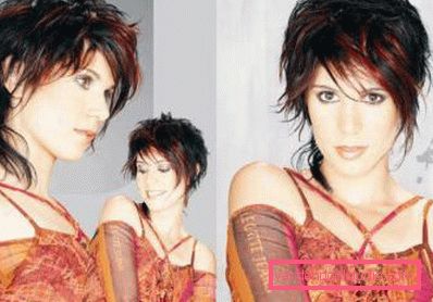 Types of haircuts Cascade on short hair with bangs and without it