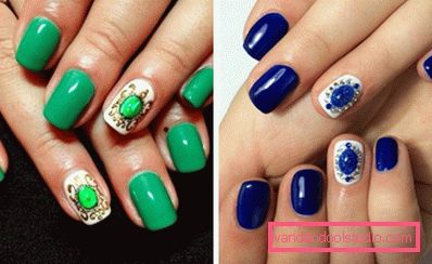 green and blue manicure