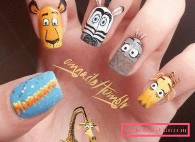 different animals on the nails different animals on the nails